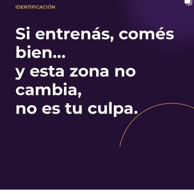 Post: si entrenás y comés bien y esta zona no cambia, no es tu culpa
